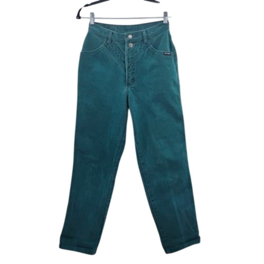 Vintage Rocky Mountain Womens Teal Green jeans Rockies Western High Rise Size 29